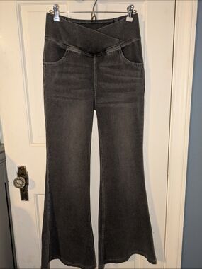HALARA Women's Black Washed Boot Cut Flare Pants